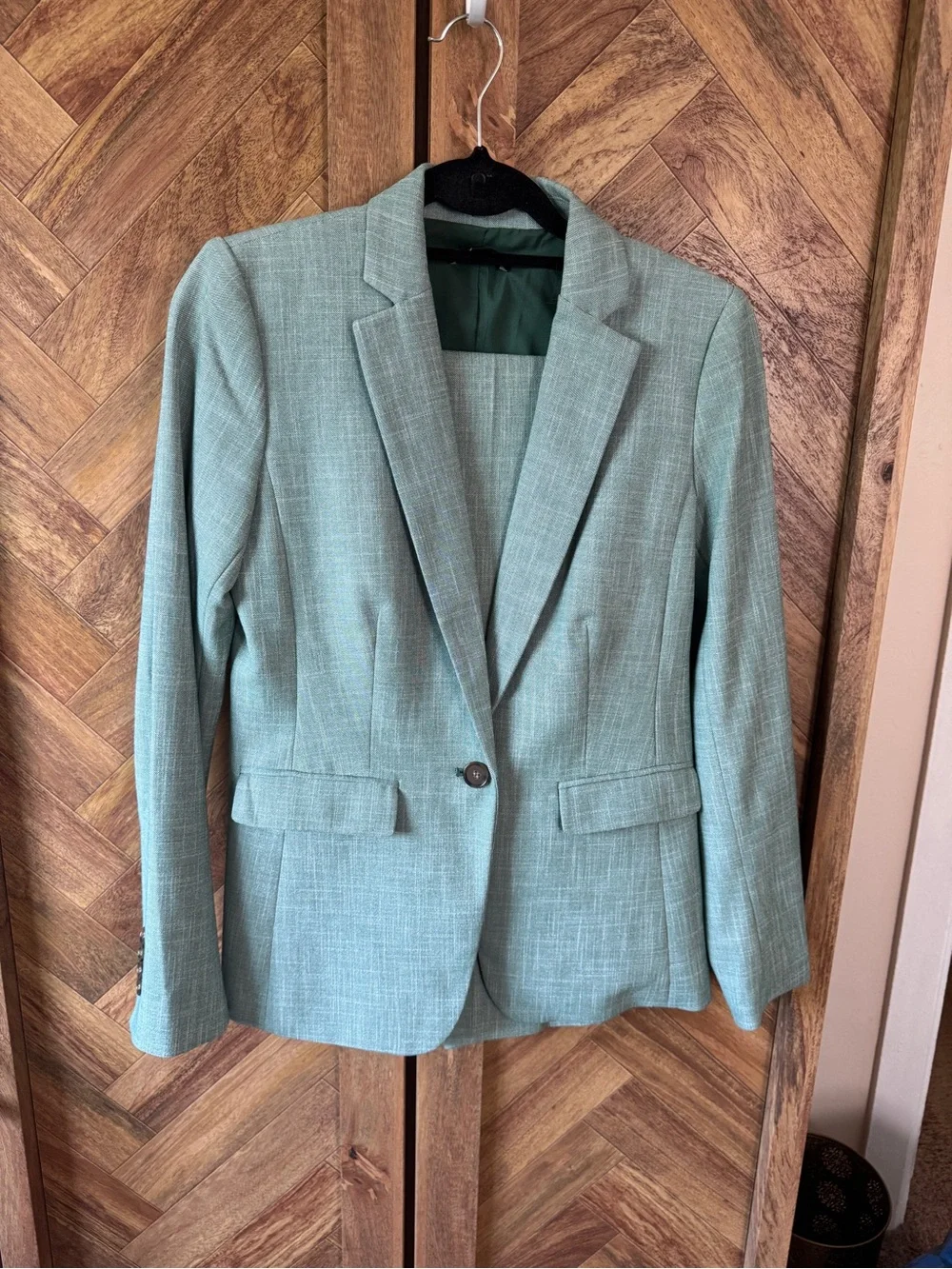 Ann Taylor Suit Jacket in Cross Weave - Forest Leaves - 2T